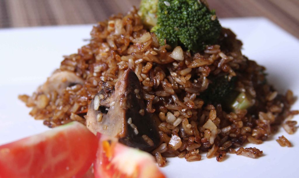 Arroz integral vegetariano