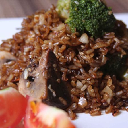 Arroz integral vegetariano